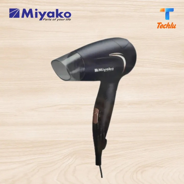 Product details of Miyako Hair Dryer Foldable Handle MHD-920 (Maximum Watts-1400) Brand : Miyako Model : MHD-920 Product Type: Hair Dryer Power : 1400 watt Foldable Handle Handhold Concentretor 3 Level Of Working Overheating Protection Safety cut off Drying Fast Noice Level: 70 db Use : Home, Hotel, Salon