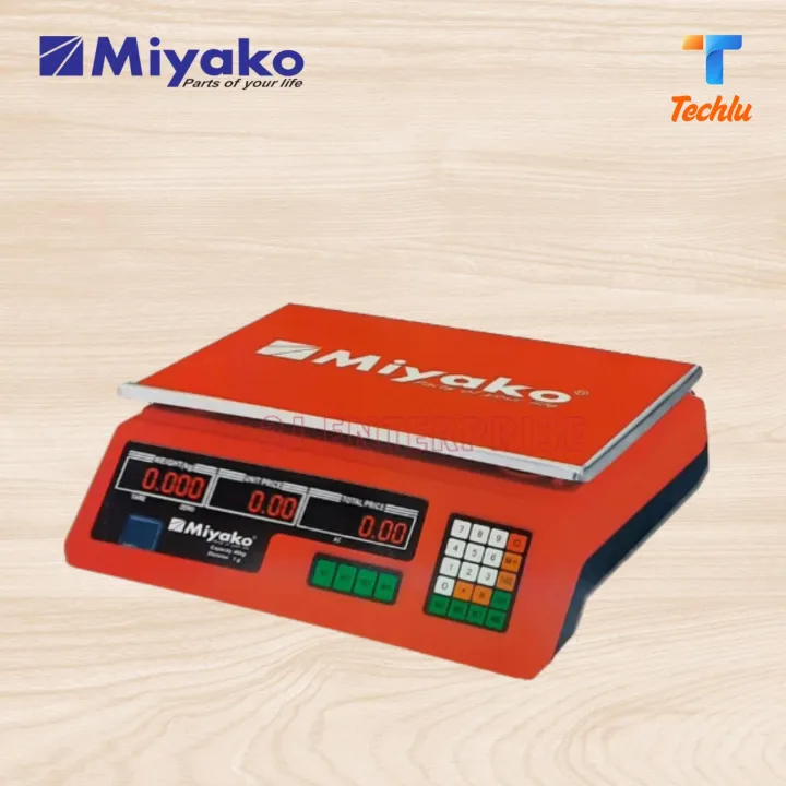 Miyako Commercial Weight Scale, Digital Weight Machine with Tare Function Full SS Body ACS-A9 40 kg Miyako Brand Model: ACS-809T Product Type: Digital Weight Scale / Weight Machine For Kitchen Automatic Shut Down Auto Zero Tracking Max load limit: 40 KG Weight Measurement Unit: Grams (g ) / Ounces (oz) Mode/Unit Switch. You can switch the weight measuring unit anytime by pressing the MODE button. AUTO SHUT DOWN. The weight scale will automatically shut down if not used for a while. thus saving your battery life. Instant Fast Reading within 3 seconds. Precise and accurate measurement. Powered by: 4 Volt 4 ampere Battery Used For measuring weight of small kitchen bowls, fruits, vegetables, cooked food, small products, small parcels. Suitable for people doing keto diet, food calorie calculation from weight, small product weight calculation, density calculation etc. Warranty : 1 Year