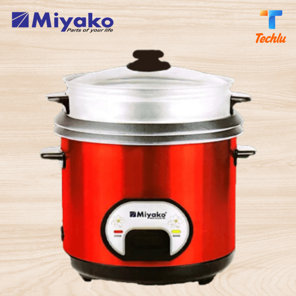 Miyako Double Pot 3 In 1 Non Stick Rice Cooker ASL-1180 KND-RED 1.8 Liter