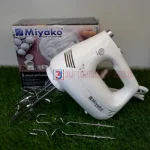 Product details of Miyako Egg Beater & Hand Mixer 5 Speed Setting HM-6689 CX Miyako brand Model: HM-6689 CX 250 watt Powerful Motor Flexible power cord for easy movement 2 hooks for mixing dough 2 beater for egg & cream Copper Motor 5 speed Setting Turbo system 1 year Motor guaranty