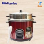 Miyako Double Pot Non Stick Rice Cooker 3 Liter With Glass Lid 3 In 1 Keep Warm, Rice Cooking & Steaming ASL-300 YL-SSD Brand: Miyako Capacity:3 Liters 3 in 1 : keep Warm, Rice Cooking & Steaming Double Pot with Glass Lid Inner pot non stick coating inside two layers with Food Grade Automatic Cooking One Touch Button For Easy Control Automatic Keep Warm Function Over-Heat Protector And Energy Saving Power: 1000W Voltage: 220-240V 50Hz