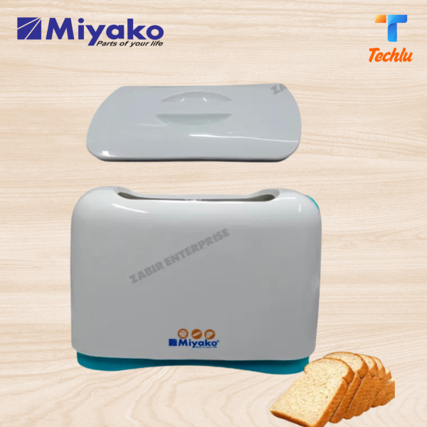 Miyako Electric Bread Toaster with Lid 2 Slice KT-6002 (White)