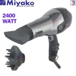 roduct details of Miyako Hair Dryer Foldable Handle MHD-2400 (Maximum Watts-2400) Brand : Miyako Model : MHD-2400 Product Type: Hair Dryer Power : 2400 watt Foldable Handle Handhold Concentretor 3 Level Of Working Overheating Protection Safety cut off Drying Fast Noice Level: 70 db Use : Home, Hotel, Salon