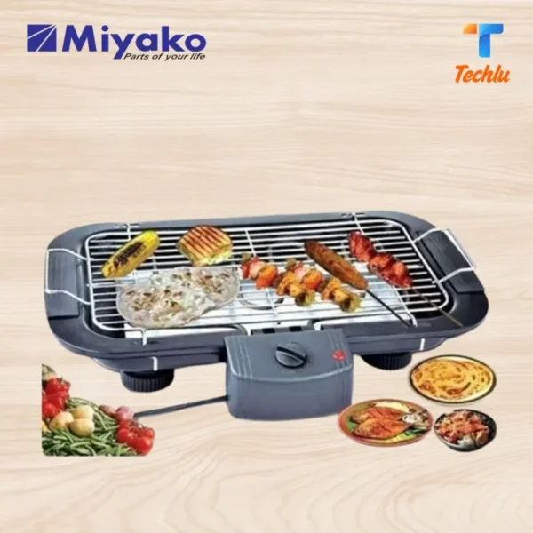 Product details of Miyako Electric Bar-B-Q Grill Machine - Black ( BBQ) F-018 Product Type : Electric Bar- B- Q Grill Machine Product Brand: Miyako Colour : Black Model: F-018 Powar: 2000 watt Voltage : 220-240v 50-60Hz Table Top Cookware Low Fat, Healthy Cooking Cool Touch Safety Handles And Base Use Maximum Weight: 15/17 KG