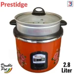 Product details of Prestidge Automatic Rice Cooker and Keep Warming Double Pot (SS Pot+non-stck pot) 2.8 Ltr. Product details of Prestidge Automatic Rice Cooker and Keep Warming Double Pot (SS Pot+non-stck pot) 2.8 Ltr. Brand: Prestidge Capacity: 2.8 Liters Double Pot (SS Pot+non-stck pot) with Glass Lid Inner pot non stick coating inside two layers with Food Grade Automatic Cooking One Touch Button For Easy Control Automatic Keep Warm Function Over-Heat Protector And Energy Saving Power: 1000 Watt 12 Month Warranty