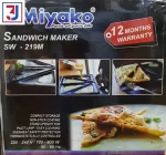 Can make Sandwiches quickly and easily. Easy to clean and long lasting. Very handsome looking and Popular. Power: 750 Watts. Electricity required: 220-240 Volts, 50-60 Hz.