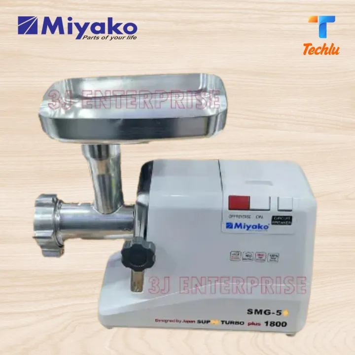 Product details of Miyako Electric Meat Grinder Sausage Maker Food Mincer Machine 1800 Watt SMG-50 Brand: Miyako Function 3 close 1, satisfy kitchen choice. Great power and great strength. The blade is 45° sharp and unambiguous. Food grade 304 stainless steel blade, ultra-high hardness, wear resistance and corrosion resistance, blade 45° fast cutting process pushed naturally, not easy to card machine to reduce artificial complex operation. Imported high strength ABS engineering plastics, casting crash resistance. Easy to clean removable parts for washing. First pressed and then twisted, taste and string The three-stage spiral extrusion of ground meat fully protects the quality of the meat and avoids the influence of nutritional changes of food materials on the taste of the meat under the heat generated during operation. With CE mark, it is worth buying The meat grinder is for daily and professional use, it can be used in kitchens, butcher shops or in the catering sector It is widely used for mincing meat, sausage and so on Detachable parts, washable and easy maintenance Plug（Option): EU Plug / US Plug / AU Plug Power: 1800W Color: Silver Voltage: 220V Specifications of Miyako Electric Meat Grinder Sausage Maker Food Mincer Machine 1800 Watt SMG-50 BrandNo BrandSKU222625091_BD-1168981964 What’s in the box Miyako Electric Meat Grinder Sausage Maker Food Mincer Machine 1800 Watt SMG-50