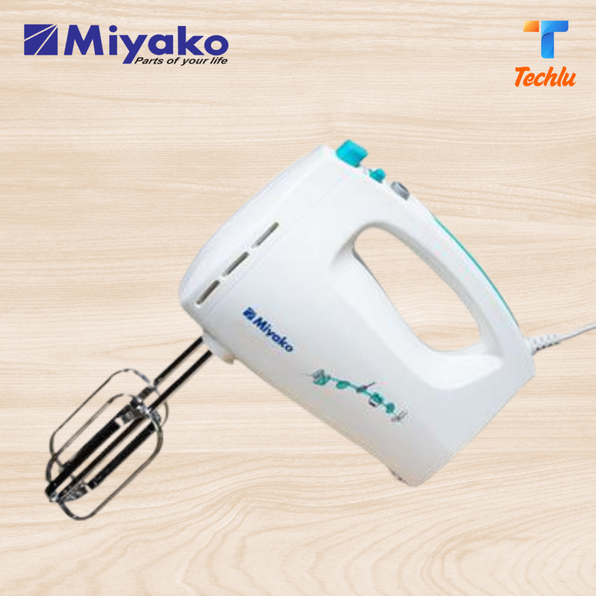 Product details of Miyako Egg Beater & Mixer GTM-8017 Miyako brand 300 watt Copper Motor 5 speed Turbo system Extra thik silicon steel sheet
