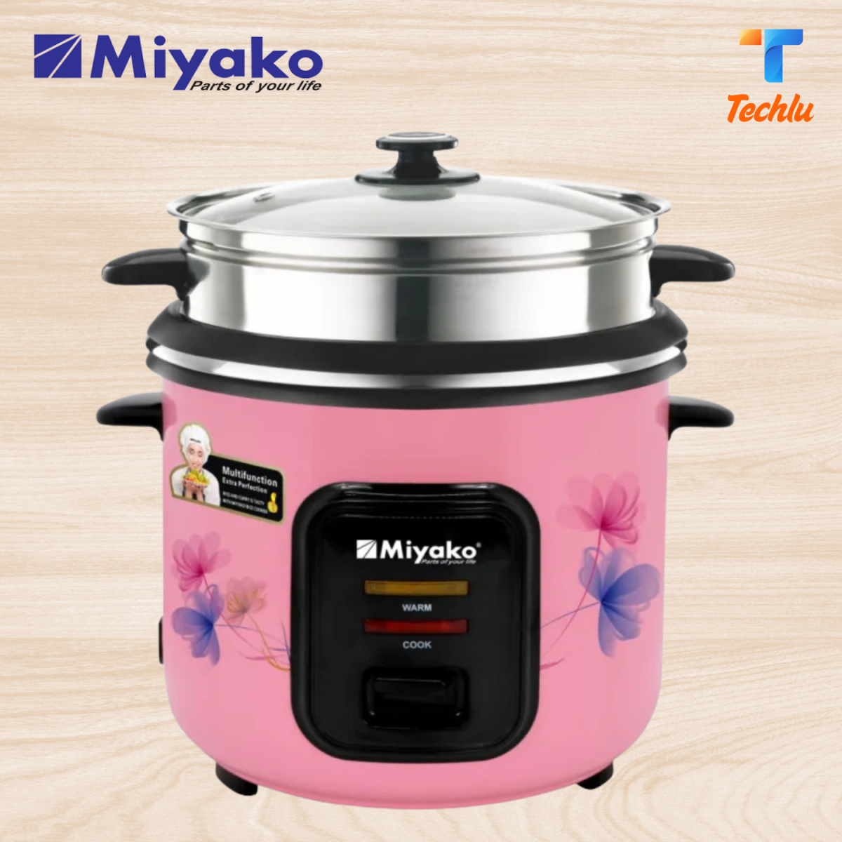 Miyako 3 in 1 Electric Rice Cooker 3 Ltr | ASL-3P-300-YLD | Rice Cooker Miyako Brand Model:ASL-3p-300-yld 3 Cooking POT 3 Liters Automatic Rice Cooker for healthy Rice cooking and Steaming. Keep Warm, Rice Cooking, Steaming High Temperature protection & Energy Saving Measuring Cup & Spoon Easy and Faster Cooking Keep Warm Function Steam Function