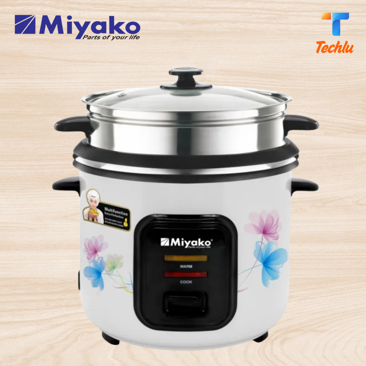 Miyako 3 in 1 Electric Rice Cooker 3 Ltr | ASL-3P-300-YLD | Rice Cooker Miyako Brand Model:ASL-3p-300-yld 3 Cooking POT 3 Liters Automatic Rice Cooker for healthy Rice cooking and Steaming. Keep Warm, Rice Cooking, Steaming High Temperature protection & Energy Saving Measuring Cup & Spoon Easy and Faster Cooking Keep Warm Function Steam Function