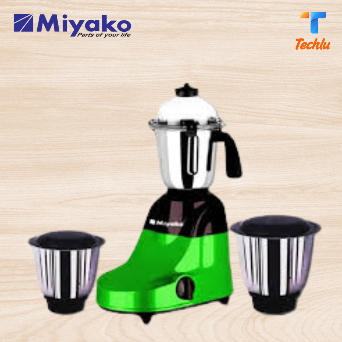 Miyako 3 in 1 Blender & Mixer Grinder Green Line 1100 watt Made In India
