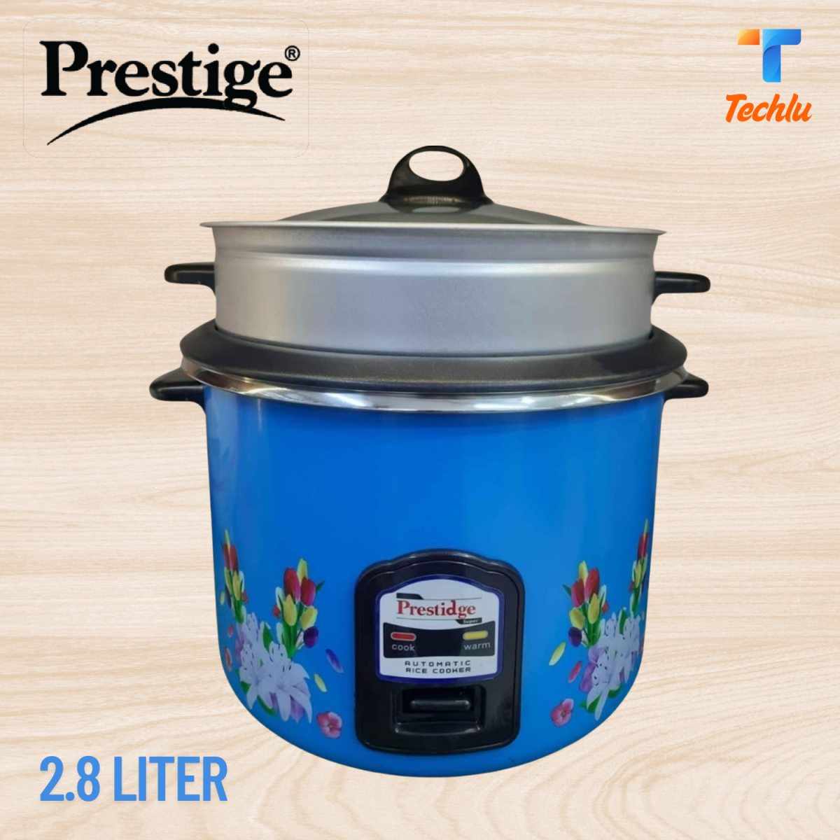 Prestidge Automatic 3 in 1 Rice Cooker and Keep Warming Double Pot (SS Pot+non-stck pot) 2.8 Ltr.