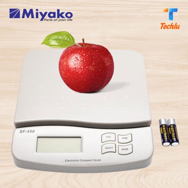 Miyako Kitchen Scale /Small Item Scale Touch Control 25 KG AF-550 Model: SF-550 Can weight upto 25 KG Measures in Increment of 1 GM Large & Easy Display Touch Control Stainless Steel Design 1 YEAR WARRANTY CASH ON HOME DELIVERY