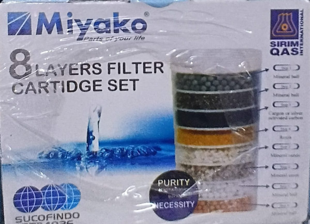 8 Layer Miyako Water Filter Cartridge set /Replacement Filter Cartridge