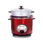 Miyako 3 in 1 Rice Cooke Double Pot r 1.8 LTR ASL-18 HC Model : ASL-18 HC 1.8 LTR Cooking Capacity 50 Watt Keep Warm Non-Stick Coating Aluminium Cooking 2 Pot Inner pot non stick coating inside two layers with Food Grade Automatic Cooking One Touch Button For Easy Control Automatic Keep Warm Function Over-Heat Protector And Energy Saving Power: 800 Watt / 220-240