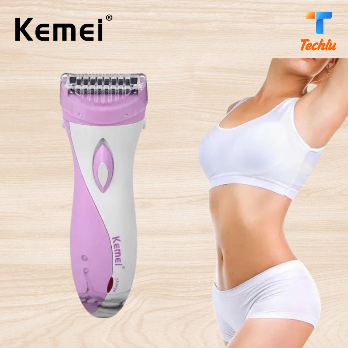 kemei lady shaver (1) Kemei ladies Electric Waterproof Shaver Bikini Underarm Body Epilator Hair Removal Cordless Trimmer for women KM-3018