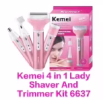 Kemei 4 in 1 Multi-functional Rechargeable Body Shaver Beard Eyebrow Nose Trimmer for Women KM-6637