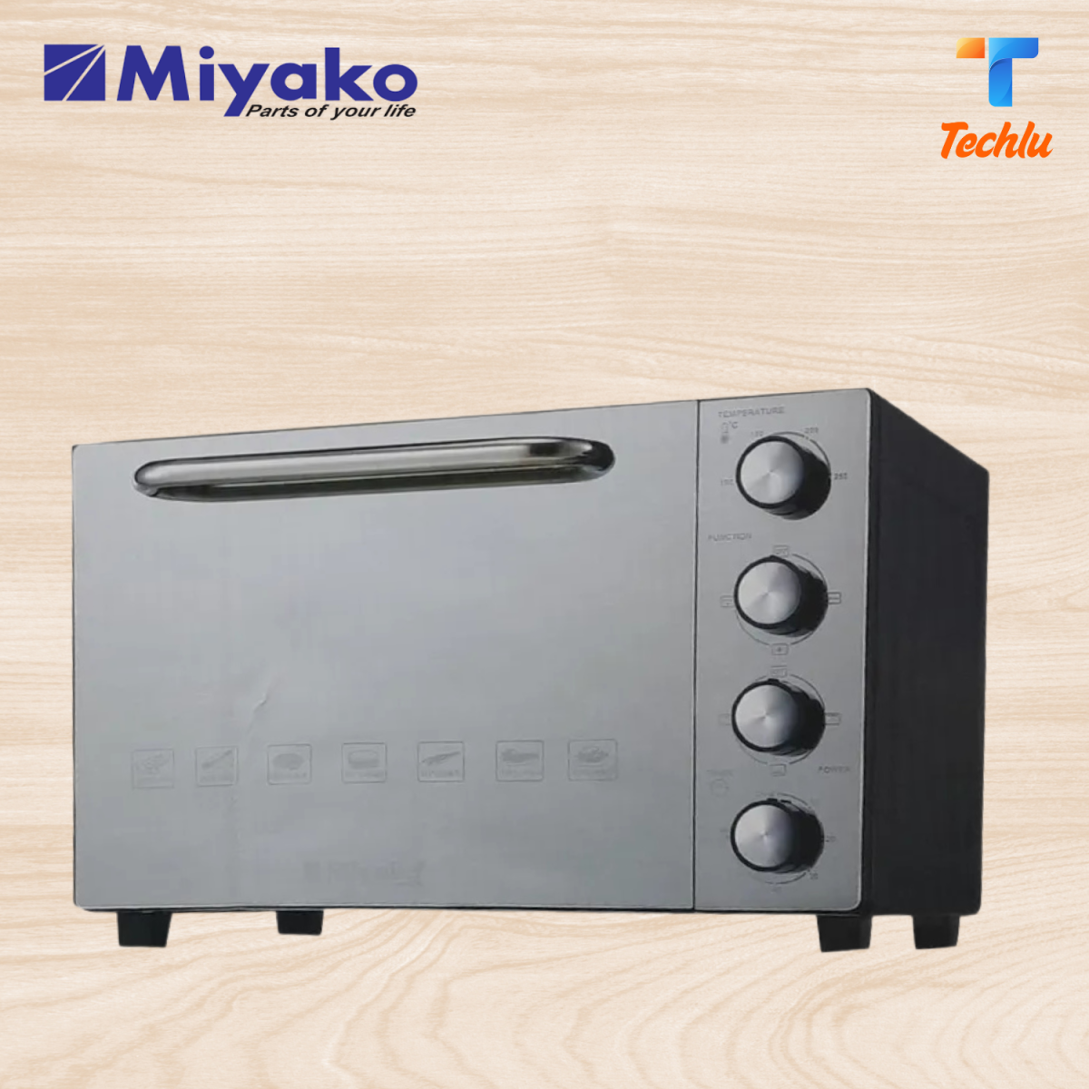 Miyako Multifunction Electric Oven with Double Vitro Glass  - MT-32DBL